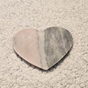 Pink & Gray Marble - Heart Shaped Trinket Dish / Catchall
